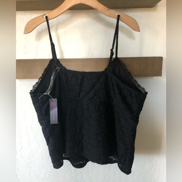 No Boundaries|Plus Size black lace crotchet cami bra top•••cute 90’s style!XXL - Picture 2 of 8